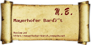 Mayerhofer Barót névjegykártya